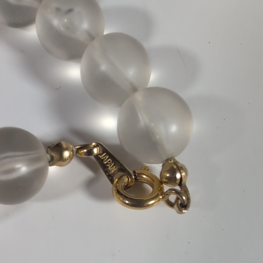 Vintage Japan Gold and Silver Beaded Necklace - Picture 3 of 6